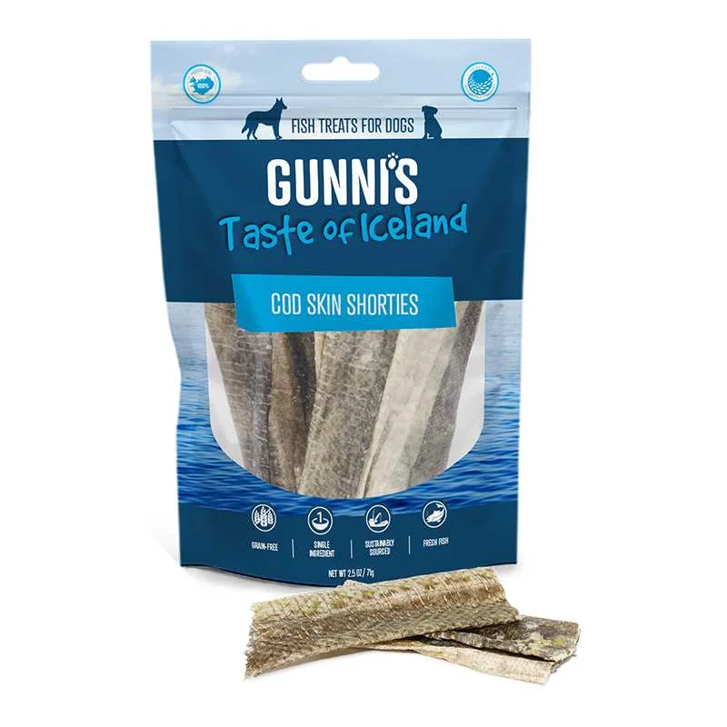 - Car dog seat beltGunni's Taste of Iceland Omega Rich  Cod Skin Shorties Dog Treats 2.5oz